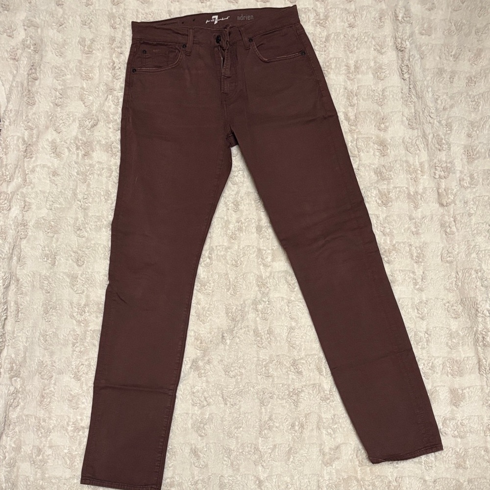 7 For All Mankind Men's Chocolate Slim Straight Jeans